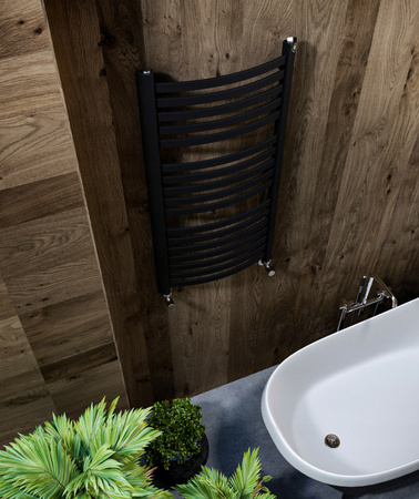 GRZEJNIK DEKORACYJNY EWA 1570x475 CZARNY MAT