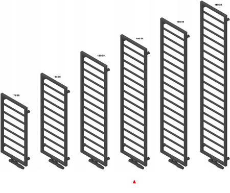 GRZEJNIK ŁAZIENKOWY DELA 1400x350 CZARNY MAT 362W