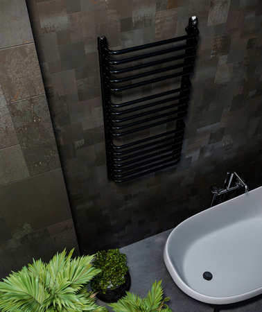 GRZEJNIK DEKORACYJNY REINA 570x640 CZARNY POŁYSK