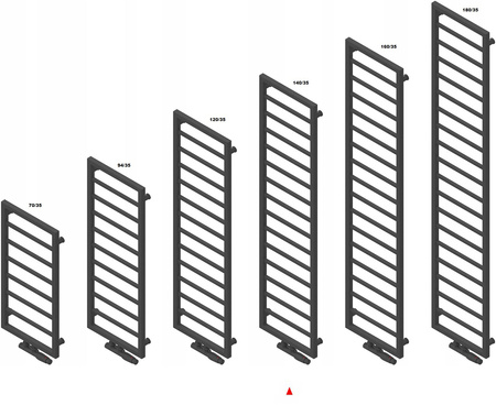 GRZEJNIK ŁAZIENKOWY DELA 1400x350 CZARNY MAT 362W