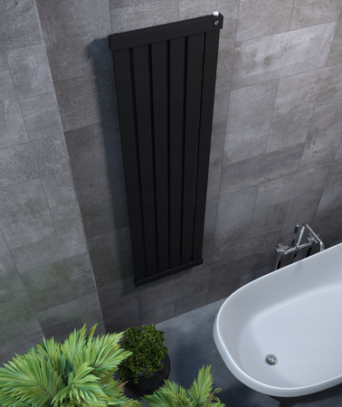 GRZEJNIK DEKORACYJNY KASJO 160x38 CZARNY MAT 561W