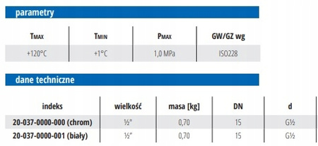 ZESTAW DO GRZEJNIKA OSIOWY BIAŁY LEWY + ZŁĄCZKI