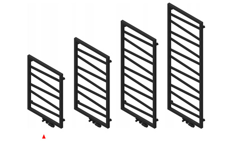 GRZEJNIK ŁAZIENKOWY 720x530 CZARNY POŁYSK 297W