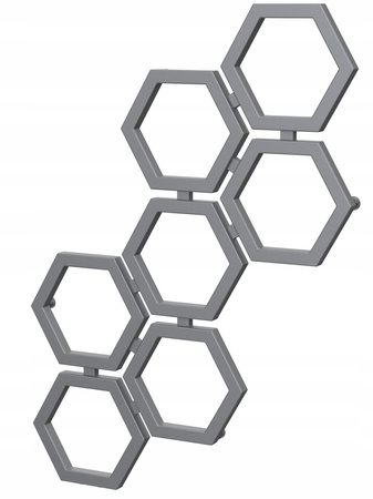 Grzejnik łazienkowy HEXA 110/80 antracyt stuktura